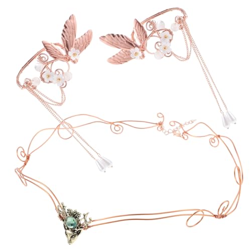 GALPADA Leichtgewichtige Ohrclips Set mit Haarreif und Eleganten Ohrmanschetten nicht Durchstochen mit Perlen und Blumenverzierung Komfortabel Langlebig Modisch für Damen und Teenager für von GALPADA