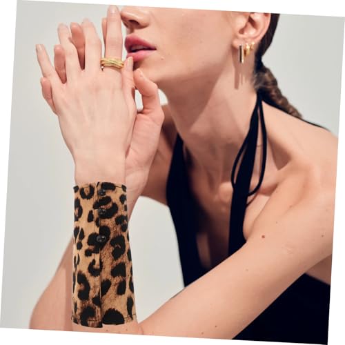 GALPADA Leopardenmuster Fake Ärmel Polyester Handgelenksmanschetten für Bluse Mantel Party Kostüm Leicht Tragbar Modisch Elegant von GALPADA