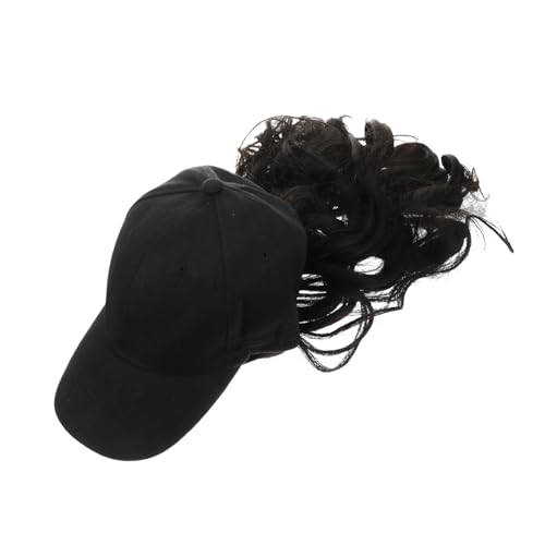 GALPADA Long Curly Wavy Baseball Cap Wig Damen Einteilig Natürliche Optik Verstellbar Modischer Haarersatz von GALPADA