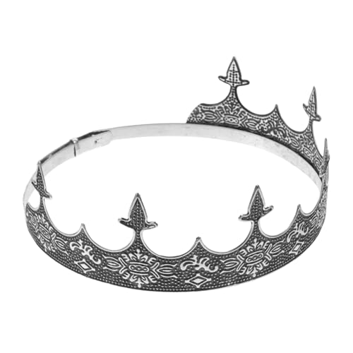 GALPADA Männerkrone halloween costume halloween kleidung kopfschmuck Festliche Kopfbedeckung party assecoires barocker Mann König Kronen Antike Königskrone Männer Königskrone Metall von GALPADA
