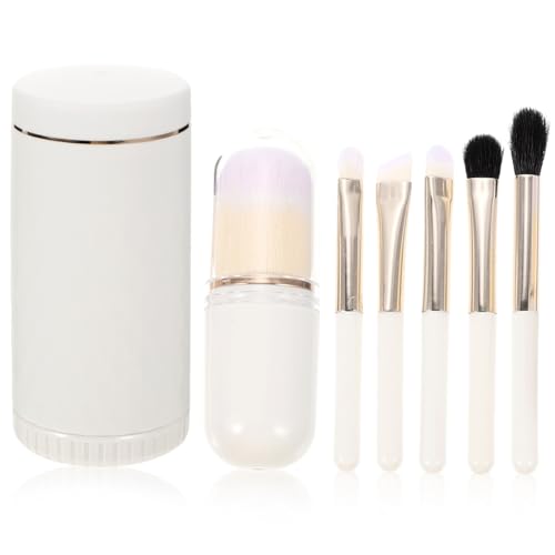 GALPADA Make Up Pinselset mit Robustem Griff und Drehbarem Organizer Praktisches Reise Make Up Zubehör Kompakt und Bequem für Anfänger und Profis Inklusive Spiegel Weiß von GALPADA