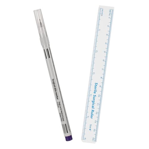 GALPADA Makeup Position Mapping Pen mit Lineal Spitze Blaues Tattoo Haut Markierungswerkzeug für Präzises Augenbrauen Styling Langlebig und Einfach zu Bedienen Geeignet für Anfänger und von GALPADA