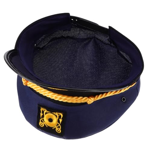 GALPADA Yacht Kapitänsmütze Für Cosplay Und Partys Verstellbare Matrosenmütze Navyblau Für Nautische Kostümpartys Und Halloween Strapazierfähigem Material Zu Tragen von GALPADA