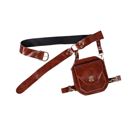 GALPADA Medieval Waist Bag PU Vintage Gürteltasche Damen Outdoor Waist Pack Bequeme Thigh Satchel Punk Cosplay Accessoire für Halloween und Alltag von GALPADA