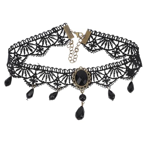 GALPADA Mehrlagige funkelnde Spitzen Gothic Choker Halskette Damen Vintage Spitzen Schmuck Elegant Halskette für Party Cosplay Alltag von GALPADA