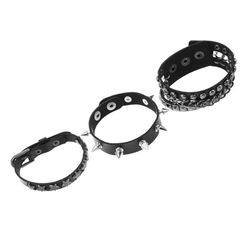 GALPADA Punk Faux-lederarmband Mit Nieten Mehrlagige Retro-biker-style Armbänder Für Herren Und Damen Modisches Accessoire in Schwarz Für Jeden Anlass von GALPADA