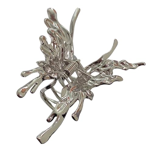 GALPADA Metal Schmetterling Haarklammer für Dünnes Haar Damen Rutschfeste Haarklaue mit Kleinen Zähnen Eleganter Haarclip für Alltag Party Hochzeit und Festliche Anlässe Silberfarben von GALPADA