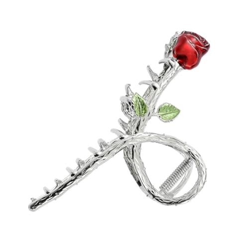 GALPADA Metall Haarspange Haarkralle Rutschfeste Haarklammer für Damen und Mädchen Eleganter Haarschmuck für Flechten und Zöpfe Robuster Haarklammergriff Silber Rosa Design von GALPADA