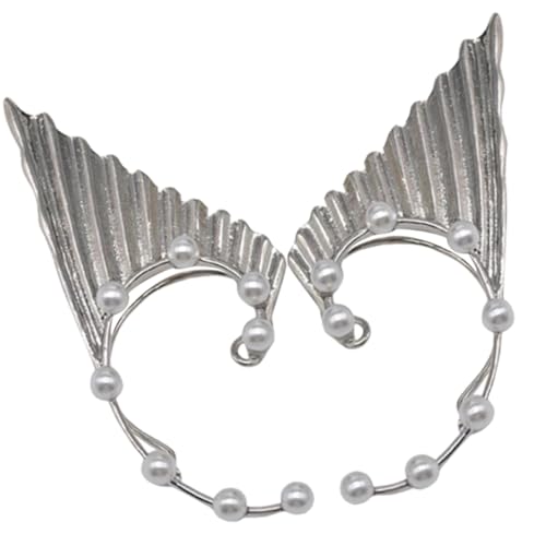 GALPADA Metallic Ear Cuff Ohrringe für Frauen Verstellbare Ohrklemme Ohrlochfreie Ohrmanschetten Schmuck für Alltag und Party Silberfarbene Ohrhänger von GALPADA