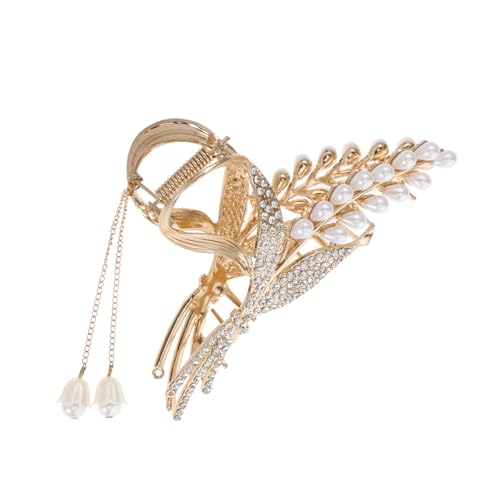 GALPADA Metallic Haarspange Mit Perlen Und Fransen Wunderschöne Haarklammern Im Weizen-design Für Und Mädchen Nonslip Haaraccessoires Für Stilvolle Frisuren von GALPADA