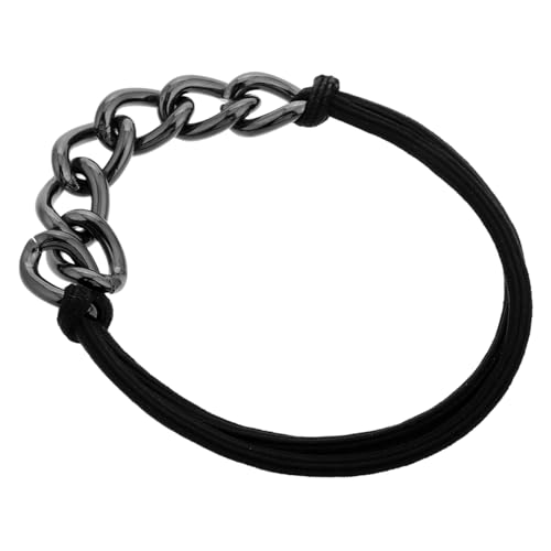 GALPADA Metallkette Haargummi Elastisch Geflochtene Haarschleife Damen Haarband für Dickes Lockiges Haar Robuster Ponytail Schmuck aus Elektrobeschichtetem Legierungsstahl von GALPADA