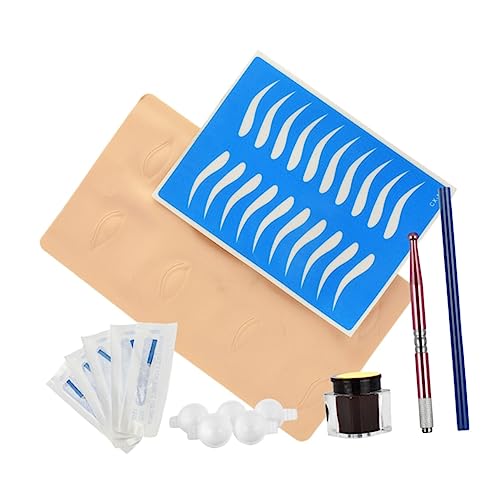 GALPADA Mikrobladingstift Rundkopfstift Übungshaut Und Ring Für Augenbrauenstift von GALPADA