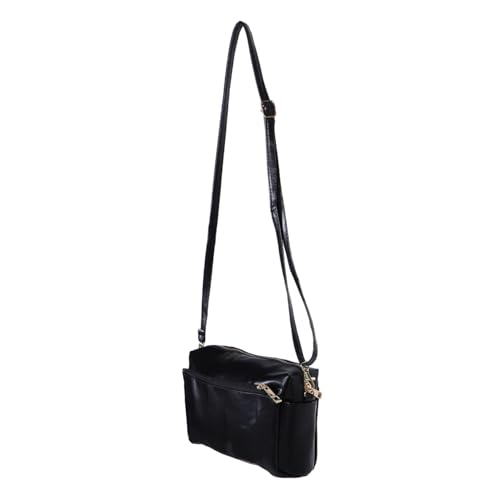 GALPADA Mini Damen PU Crossbody Schultertasche Verstellbarer Riemen Strapazierfähig Alltag Reise Schwarz Ergonomisch Komfortabel Organisiert von GALPADA