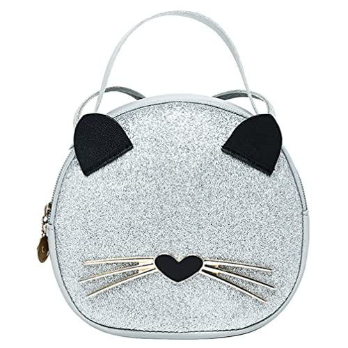 GALPADA Mini Leopard Umhängetasche Crossbody Tasche Handtasche Süße Katzen- Tasche Runde Münzbrettung für Kinder Frauen Teenager Mädchen von GALPADA