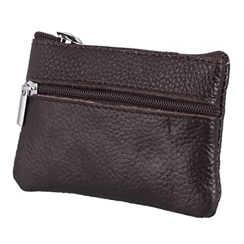 GALPADA Mini Münzbeutel Handlicher Zipper Geldbeutel Für Kleingeld Scheine Quittungen Kompakte Tasche Für Damen Und Herren Kaffee von GALPADA