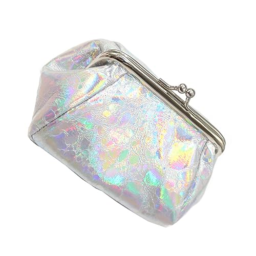 GALPADA Schillernde Schminktasche Mini-brieftaschen Glitzer-geldbörse Holographische Kulturtasche wasserdichte Geldbörse Holografische Reißverschlusstasche Kosmetiktasche Student Tragbar von GALPADA