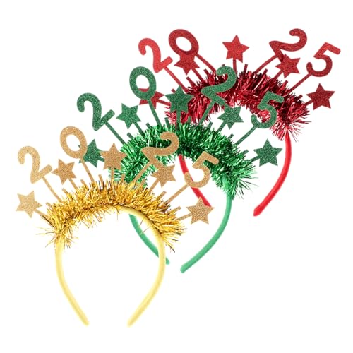 GALPADA Modisches Abschluss-stirnband Mit Neujahrszahlen 3-teiliges Set Für Weihnachtsfeiern Fotoautomaten-requisiten von GALPADA