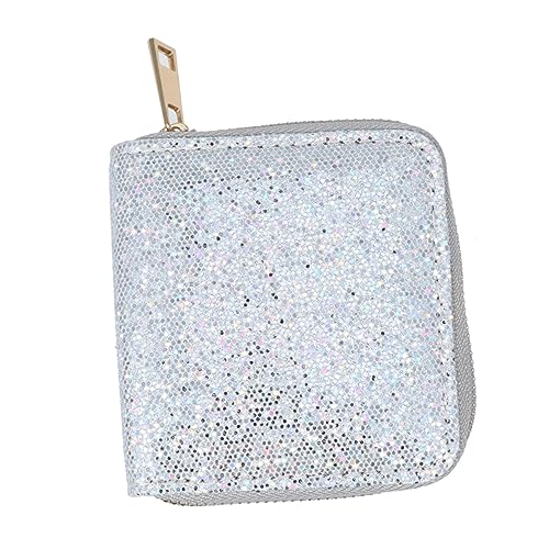 GALPADA Silber Glitzer Geldbörse Damen Kleiner Reißverschluss Geldbeutel Für Münzen Und Kleingeld Handtasche Clutch Für Frauen Stilvolle Glitzer Geldbörse Für Alltag Und Besondere von GALPADA