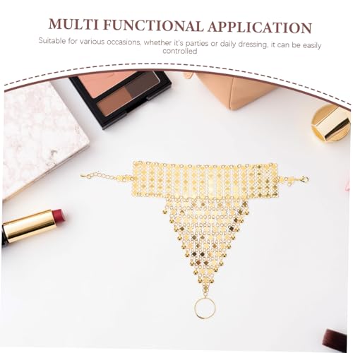 GALPADA Multi-layer Metall Handkette für Damen Verstellbares Vintage Armband mit Fingerringen und Ethnischem Orient Design Mehrschichtige Hand Fingerschmuck Kette für Tanz und Alltag von GALPADA