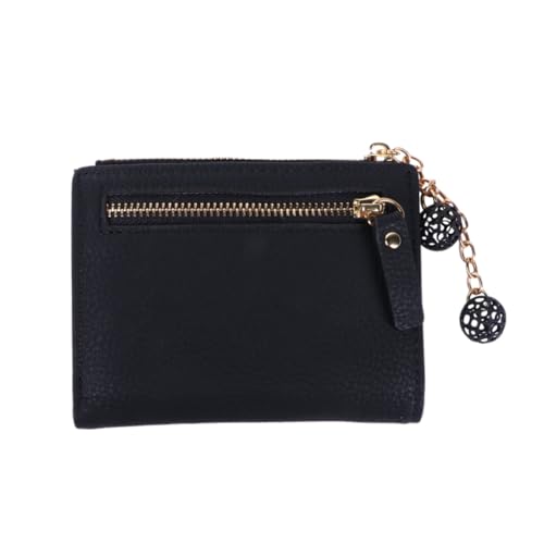 GALPADA Multifunktionale Geldbörse Kleiner Wasserdichter Zipper Geldbeutel Für Damen Und Faltbares Münzfach Für Alltag Und Outdoor Schwarz von GALPADA