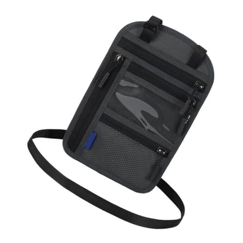GALPADA Multifunktionale RFID Reise halsbörse mit Diebstahlschutz Passport Pouch für Damen und Herren Schlanke Travel Wallet mit Organizer für Pässe Karten Bargeld für Flug und Business von GALPADA