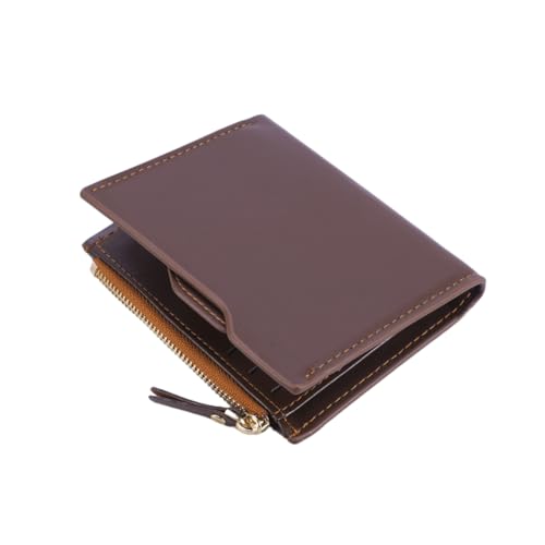 GALPADA Multifunktionales Kartenetui Mit Reißverschluss Braunes Wallet Für Reisepass Kreditkarten Und Bargeld Für Männer Und Reisen von GALPADA