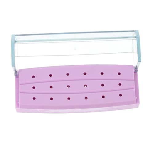 GALPADA Nagelkunstkopf Schleifbox Nagellack Organizer Polieren Nagelbohrerbithalter Nägel Halter für Nagelbohrer Bohren Fall Nagel-Bit-Organizer-Etui E-File-Inhaber Plastik Violett von GALPADA
