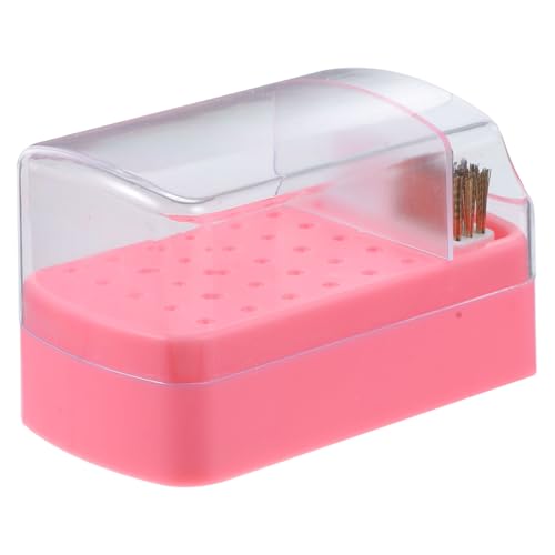 GALPADA Nail Drill Bit Aufbewahrungsbox mit Fächern und Reinigungsbürste Transparenter Maniküre Organizer für Nagelfräser Zubehör Langlebiger Nagelschleifer Halter für Salon und Zuhause von GALPADA