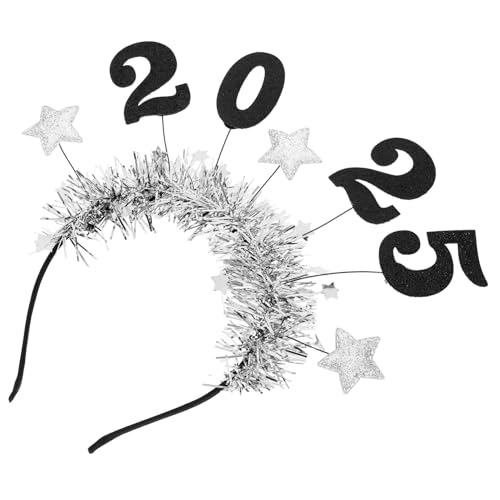 GALPADA Neujahrs Haarreif mit Zahlen und Sternen Verstellbares Leichtes Party Haarband für Erwachsene Dekoratives Accessoire für Silvester und Neujahrsfeiern von GALPADA