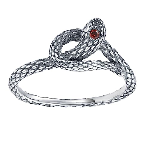 GALPADA Offener Schlangenring Vintage-rock-ring Halloween-dekor Gothic-ringe Für Männer Gotischer Schlangenring Modering Punk-fingerringe S925 Sterlingsilber Zubehör Mann Sterling Silber von GALPADA