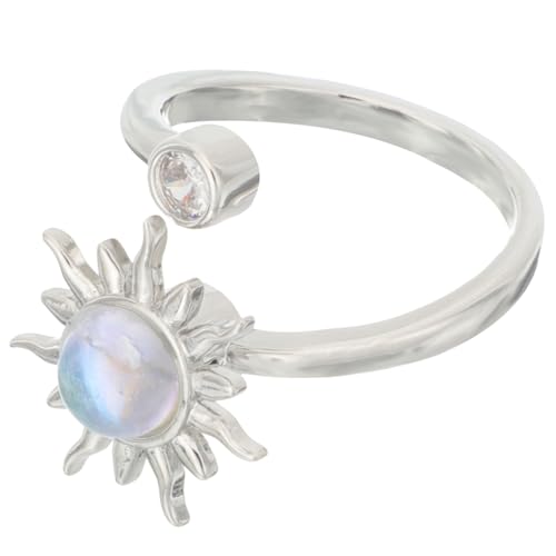 GALPADA Offener Verstellbarer Sonnenblumenring Damen Fidget Ring Stressring aus Edelstahl Geräuschlos Modisch Komfortabel Geschenk für Freundin Mutter Alltagsschmuck von GALPADA