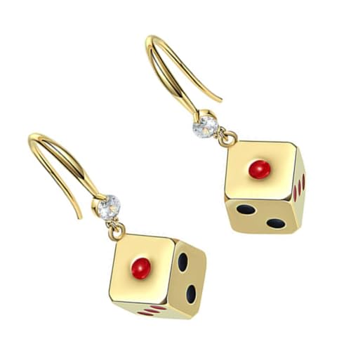 GALPADA Ohrringe Damen Hängend Geometrisch Würfel Anhänger Glücksbringer Schmuck für Weihnachten Neujahr Party von GALPADA