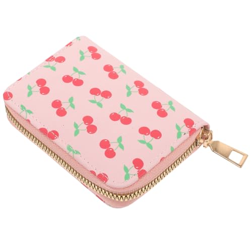 GALPADA Kartenetui Für Damen Kompakte Geldbörse Mit Reißverschluss Große Kapazität Für Kreditkarten Und Münzen Stilvolles Cherry Design Für Alltag Und Reisen von GALPADA