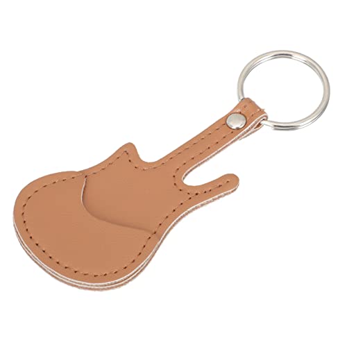 GALPADA PU Gitarren Plektren Aufbewahrungstasche Praktischer Plectrum Organizer für Gitarre Ukulele und Musikliebhaber Schlüsselanhänger Design Langlebiges PU Material Braun von GALPADA
