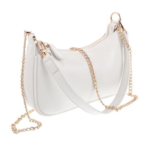 GALPADA PU Schultertasche Damen Underarm Crossbody Tasche Weiß Robust Praktisch Geräumig Vielseitig Für Alltag Reise Stilvolle Handtasche Elegant Top Griff Clutch von GALPADA