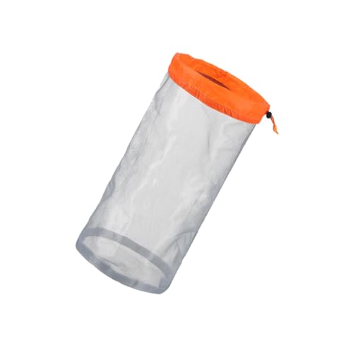 GALPADA Drawstring Net Bag Aus Leichtem Nylon-mesh Faltbare Aufbewahrungstasche Für Reisen Sport Und Outdoor-aktivitäten Praktischer Kordelzugbeutel Orange Für Organisation Und von GALPADA