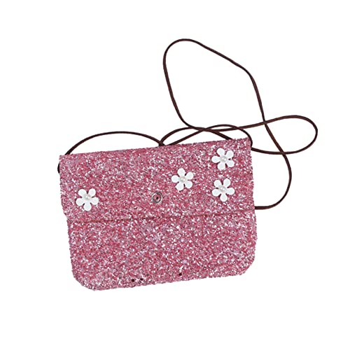 GALPADA quadratische Umhängetasche Paillettenbeutel Luftpolstertasche Kinder umhängetasche Kinder Handtasche Geldbörse Schultertasche Mini-Bote Glitzerhandtasche für Mädchen die Blumen von GALPADA