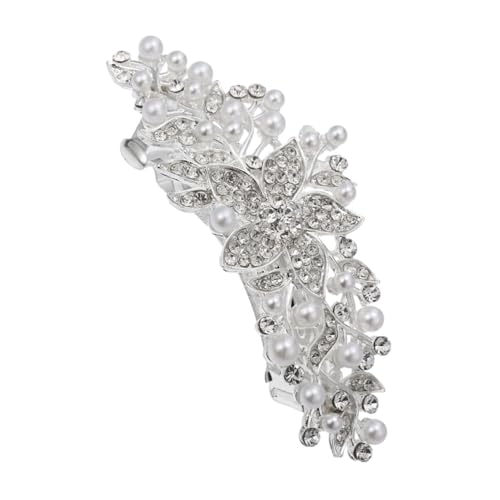 GALPADA Perlen Haarspange mit Strasssteinen Silberfarbene Haarnadel Haarschmuck für Frauen Geeignet für Hochzeiten Partys Alltag und Festliche Anlässe GALPADA Perlen Haarspange mit Strasssteinen Silberfarbene Haarnadel Haarschmuck für Frauen Geeignet für Hochzeiten Partys Alltag und Festliche Anlässe von GALPADA