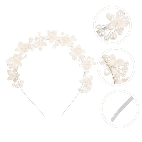 GALPADA Perlen haarreif mit Blumen Eleganter Brautschmuck für Frauen Komfortabler Stirnband haarschmuck für Hochzeit Party und Fotoshooting Langlebiger und Stilvoller Kopfschmuck von GALPADA