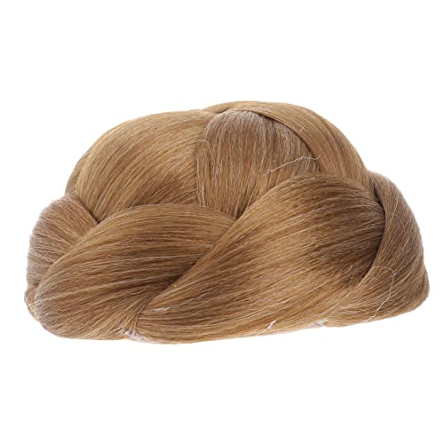 GALPADA Perücke Kunsthaar Dutt Dunkel Haarteil Zopf Synthetische Haarverlängerungen Für Frauen Gefälschte Haare Für Zöpfe Dutts Zopf Für Dutt Haarteile Topper Hellbraun Geflochtener Dutt von GALPADA