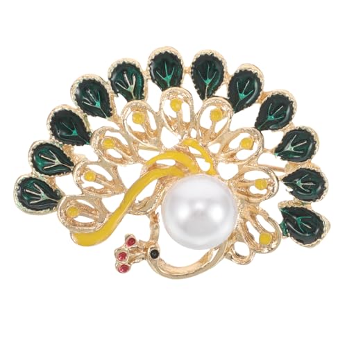 GALPADA Pfauen Brosche mit Strasssteinen Damen Vintage Anstecknadel für Mädchen Modischer Schmuck Langlebige Zinklegierung Vielseitig für Alltag und Festlichkeiten von GALPADA