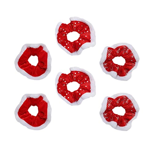 GALPADA Pferdeschwanz Liefert Zubehör Stand Bands Mädchen Elastisch Schön Scrunchy Xmas S Halter Frauen Haare Urlaub Ringe Fotos Weihnachtsmädchen Rote Krawatten Seil Scrunchies Winter von GALPADA
