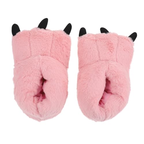 GALPADA Plüsch Hausschuhe Damen Warm Cartoon Krallen Design Kuschelige Slipper Rutschfest Für Innen Winter von GALPADA