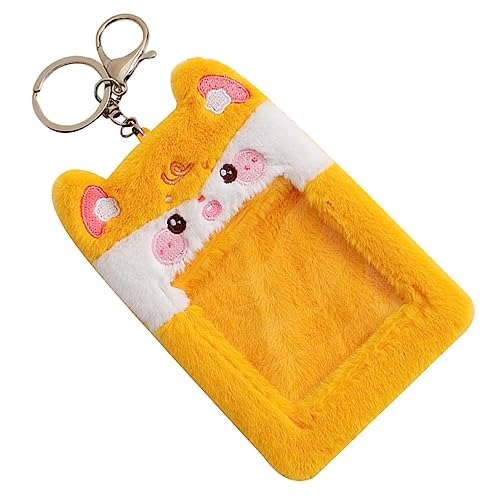 GALPADA Plüsch Kartenhalter mit Sichtfenster Dekorativer und Schützender Kartenetui für Schüler und Mitarbeiter Gelber Frosch Geeignet für Id und Kreditkarten von GALPADA