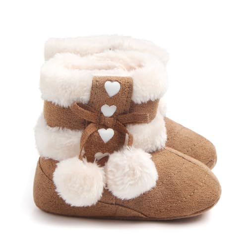 GALPADA Plüsch Prewalkers Warme Schuhe Schuhe Mädchen Boot Babyschuhe Prewalkers Kleinkinder Winterschuhe Plüschschuhe Weihnachtsschuhe Kaffee von GALPADA