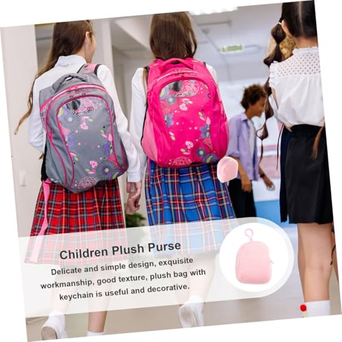 GALPADA Plüsch Tasche Zuckerfarben Kleiner Rucksack Weicher Geldbeutel mit Schlüsselanhänger für Mädchen Vielseitig Leicht Praktisch zur Aufbewahrung von Münzen und Kleinen Gegenständen von GALPADA