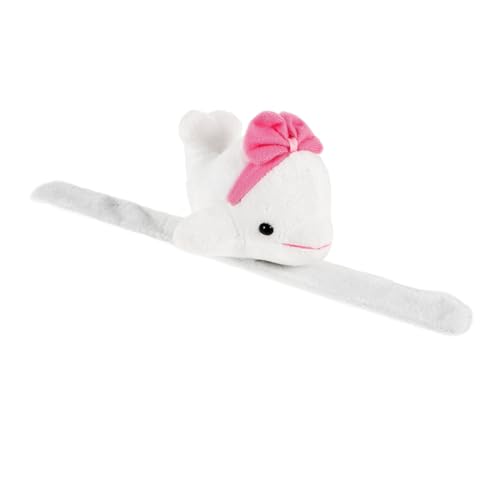 GALPADA Plüsch Weißer Wal Slap Armband Weiches Kuscheltier Armband Kinderspielzeug Weicher Stofftier Handgelenkband Komfortabel Langlebig Tragbar Party von GALPADA