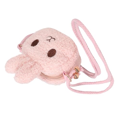 GALPADA Plüsch kindertasche mit Verstellbarem Umhängeband Niedliche Kaninchenform Leichte Mädchen schultertasche Süße Kleine Umhängetasche für Kuschelige Hasen handtasche von GALPADA
