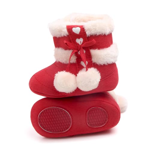 GALPADA Plüschschuhe Kleinkinder Winterschuhe Säuglinge Winterschuhe Die Weihnachtsschuhe Babyschuhe Plüsch Lauflernschuhe Neugeborene Lauflernschuhe Winter Baumwollschuhe von GALPADA