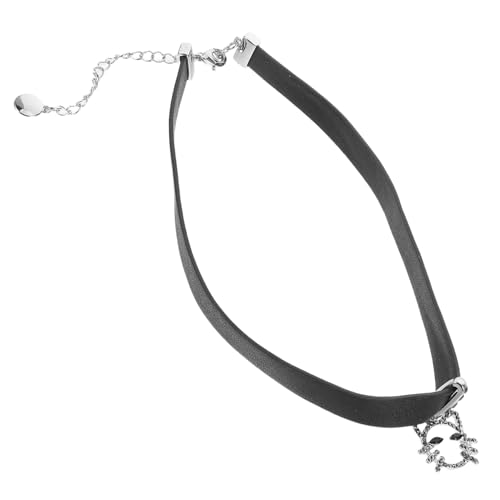 GALPADA Punk Halskette Gothic Choker aus Schwarzem Kunstleder Verstellbarer Vintage Style Modisches Statement Schmuckstück für Alltag und Party von GALPADA